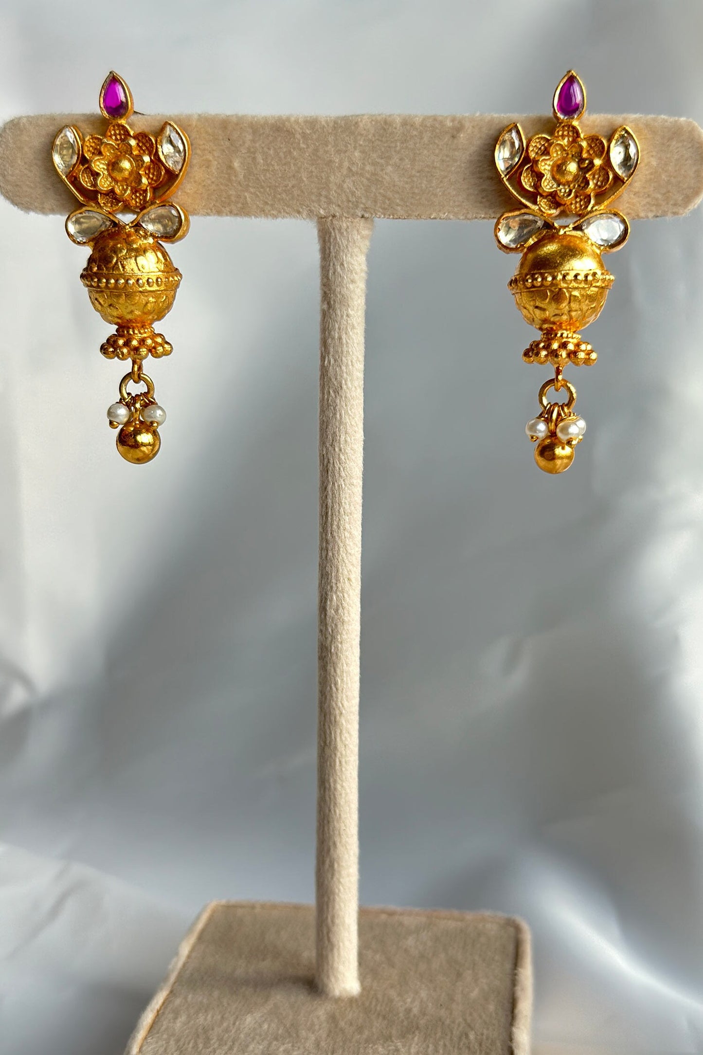 Floral Cutwork Dangler Earrings 
