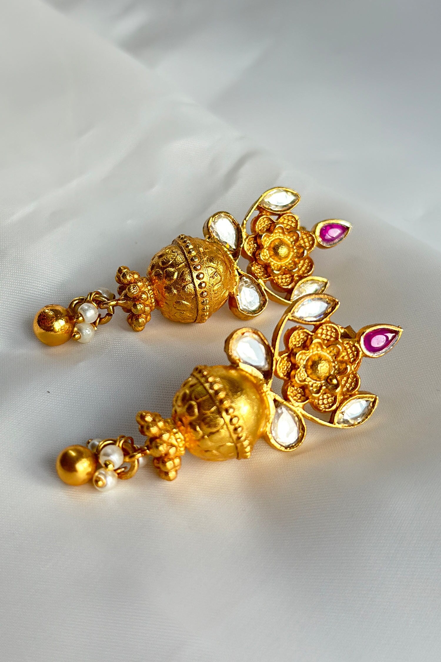 Floral Cutwork Dangler Earrings 