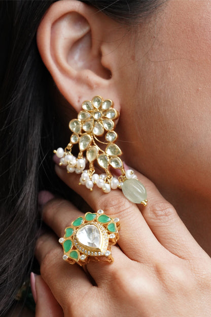 Flower Cutwork Dangler Earrings 
