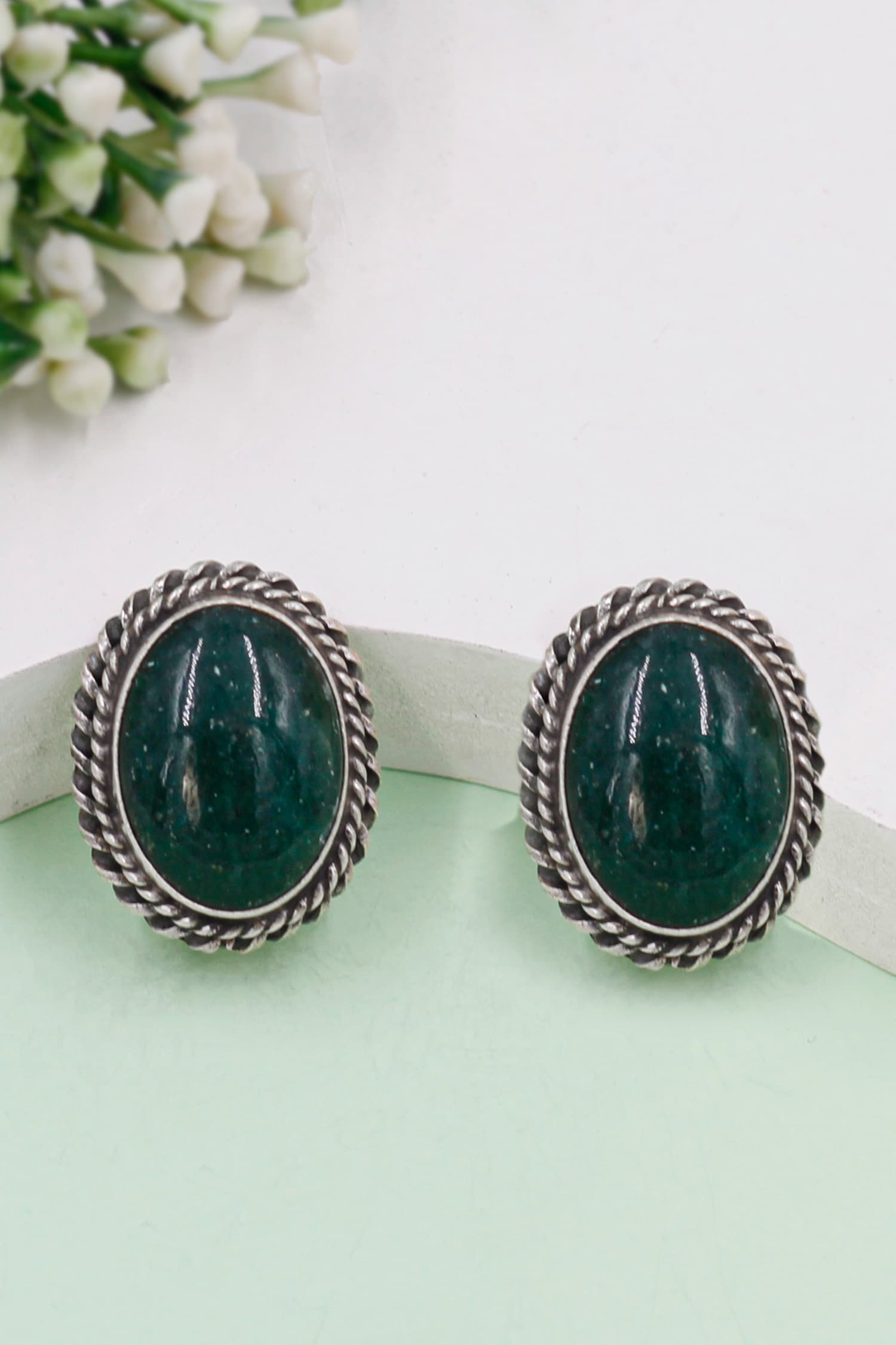 Constance Onyx Helix Studs 
