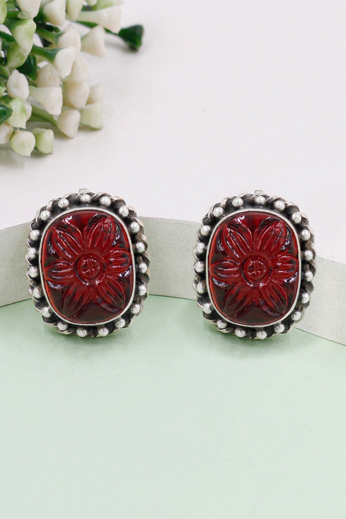 Cosima Celeste Quartz Embellished Studs 