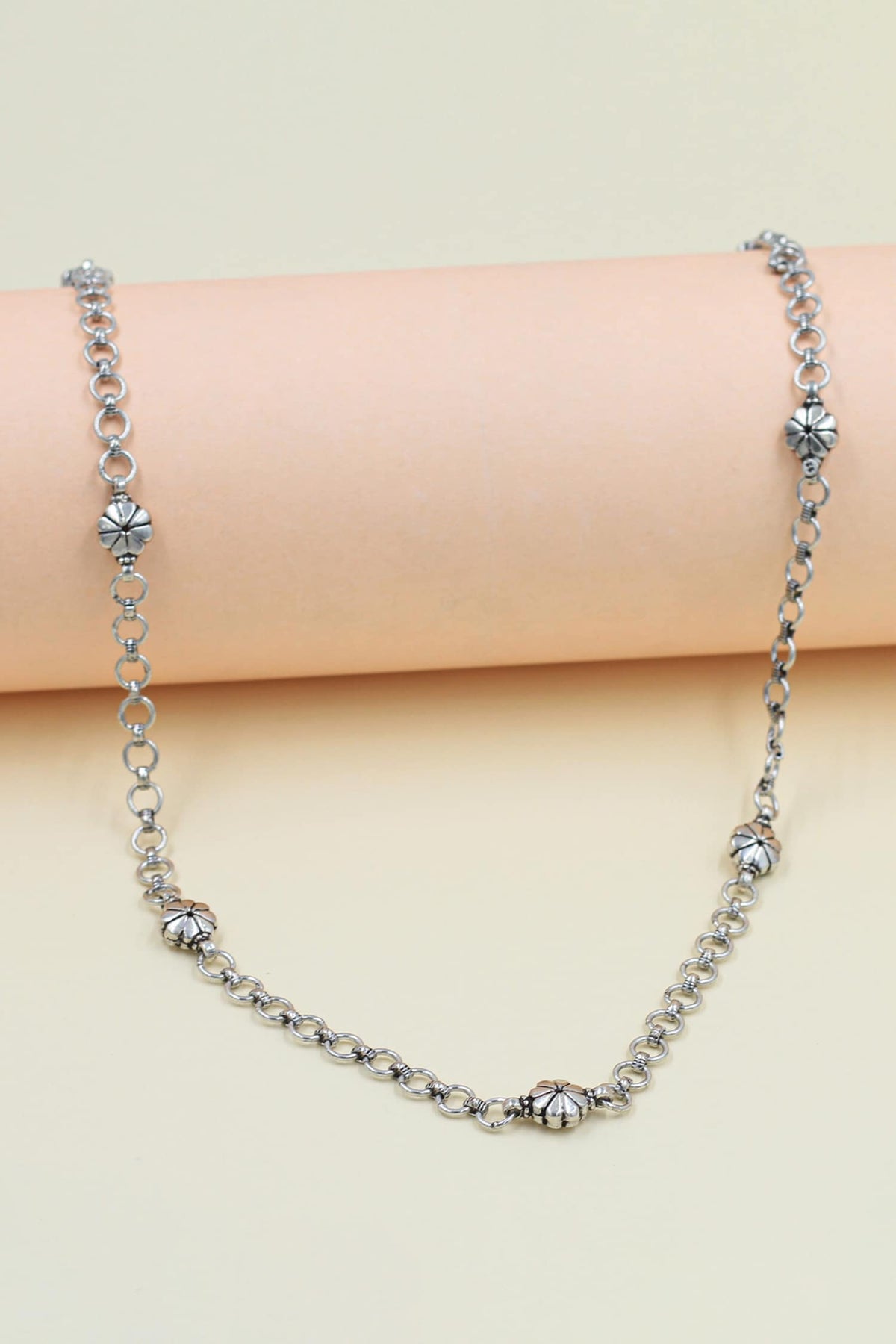 Allegra Chain Link & Floret Long Necklace 