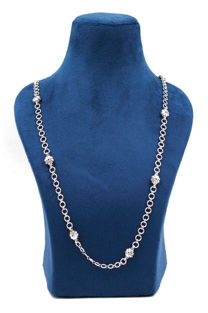 Allegra Chain Link & Floret Long Necklace 