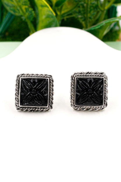 Ahana Petal Flower Quartz Studs 
