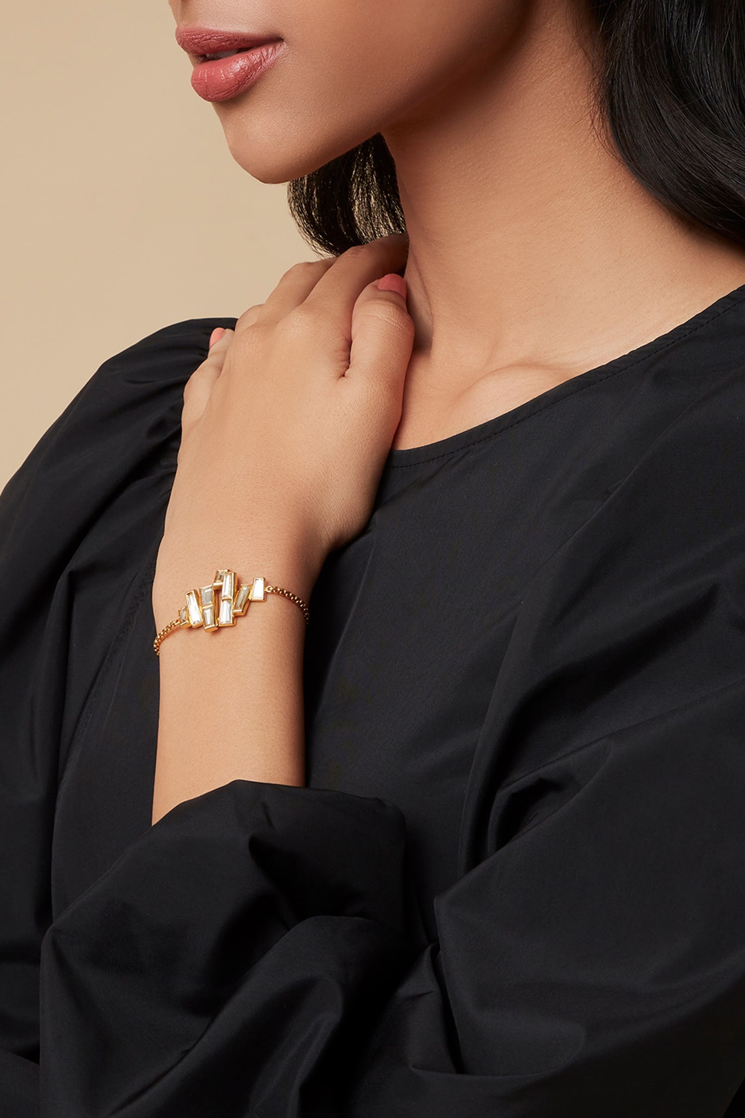 Abstract Mirror Studded Bracelet 