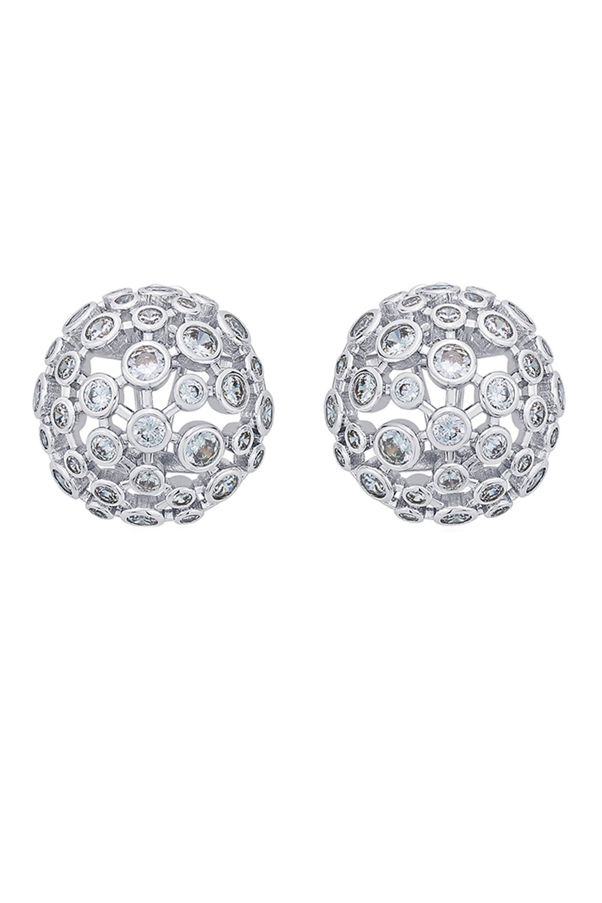 Cubic Zirconia Mesh Small Stud Earrings 