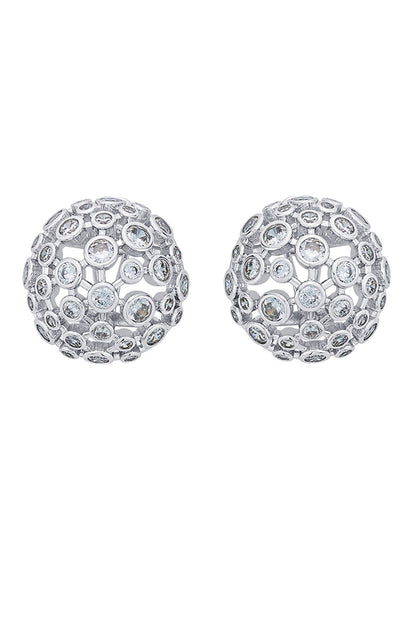 Cubic Zirconia Mesh Small Stud Earrings 