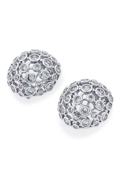 Cubic Zirconia Mesh Small Stud Earrings 