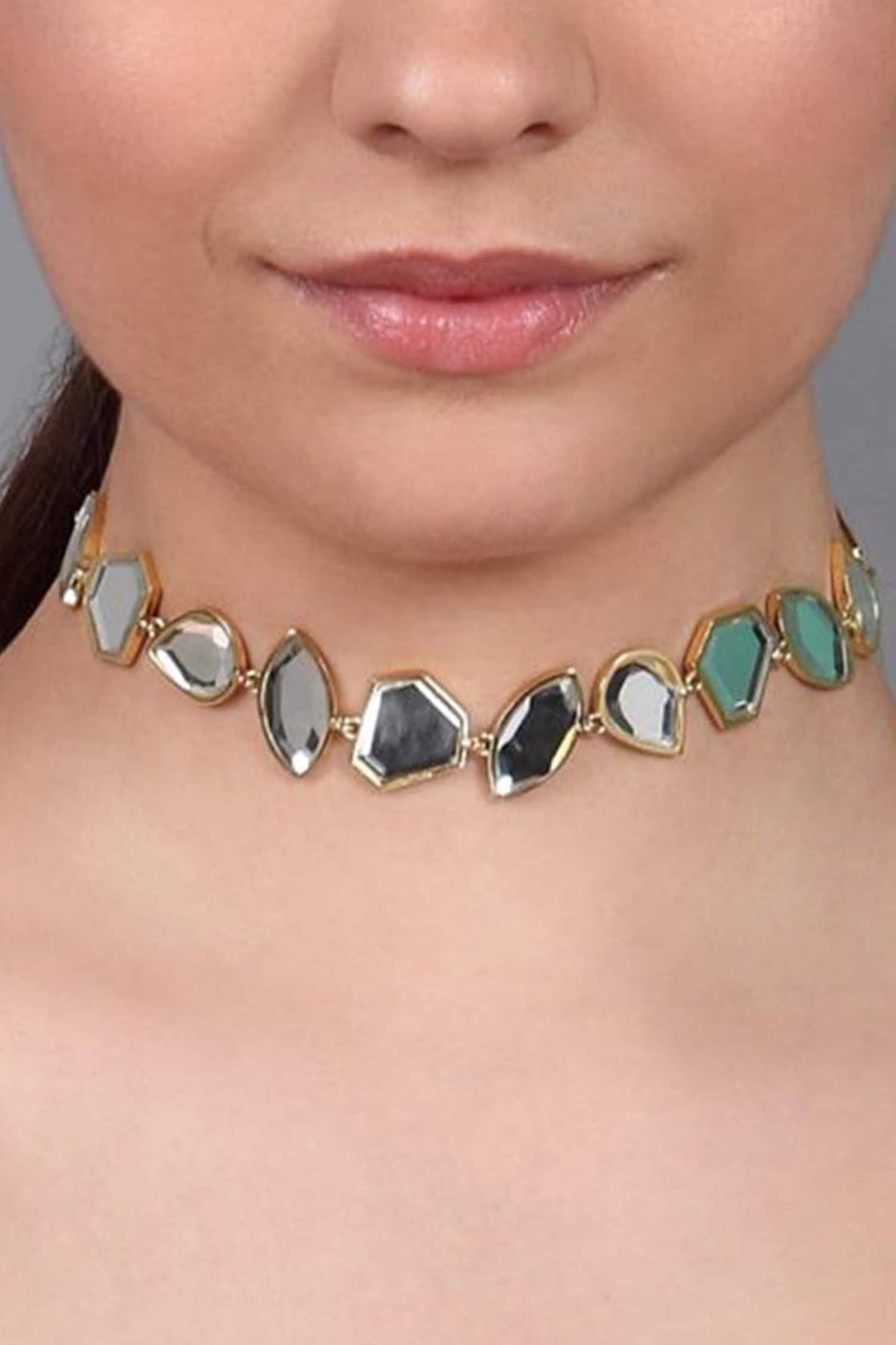 Celeste Playful Mirror Choker Necklace 