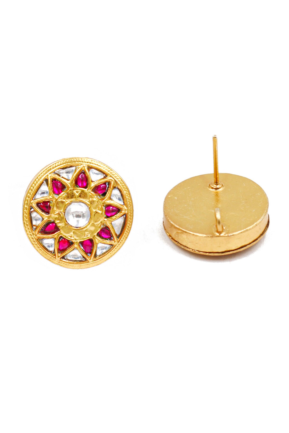 Floral Kundan Embellished Studs 