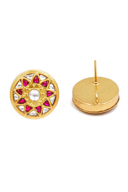Floral Kundan Embellished Studs 