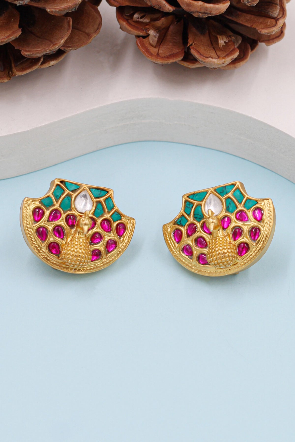 Abstract Kundan Work Studs 