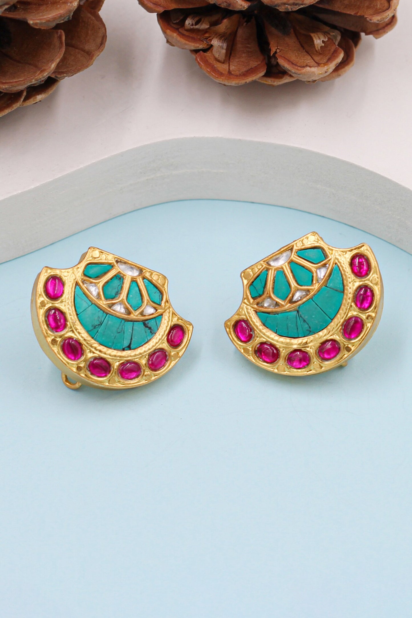 Abstract Kundan Stone Work Studs 