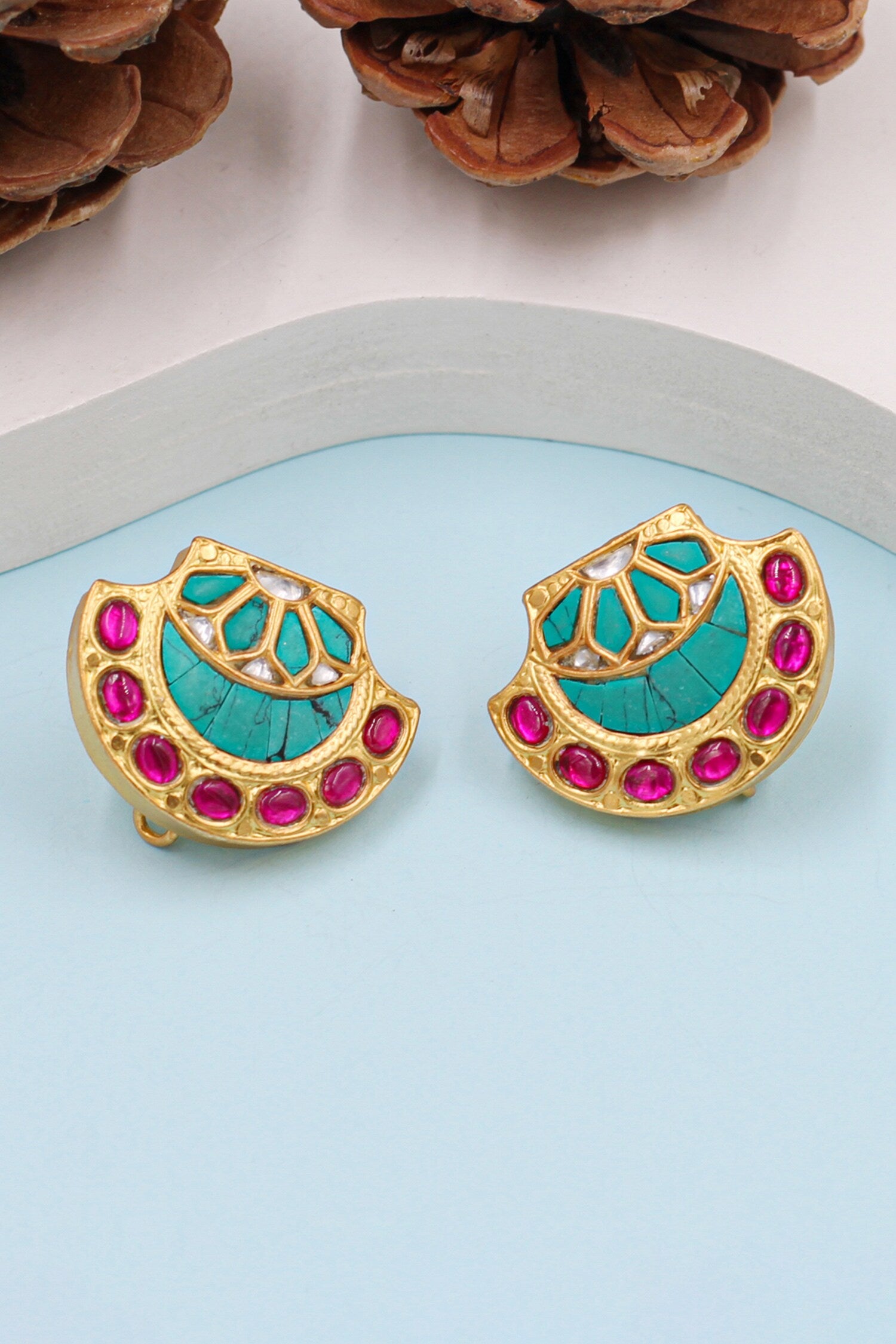 Abstract Kundan Stone Work Studs 