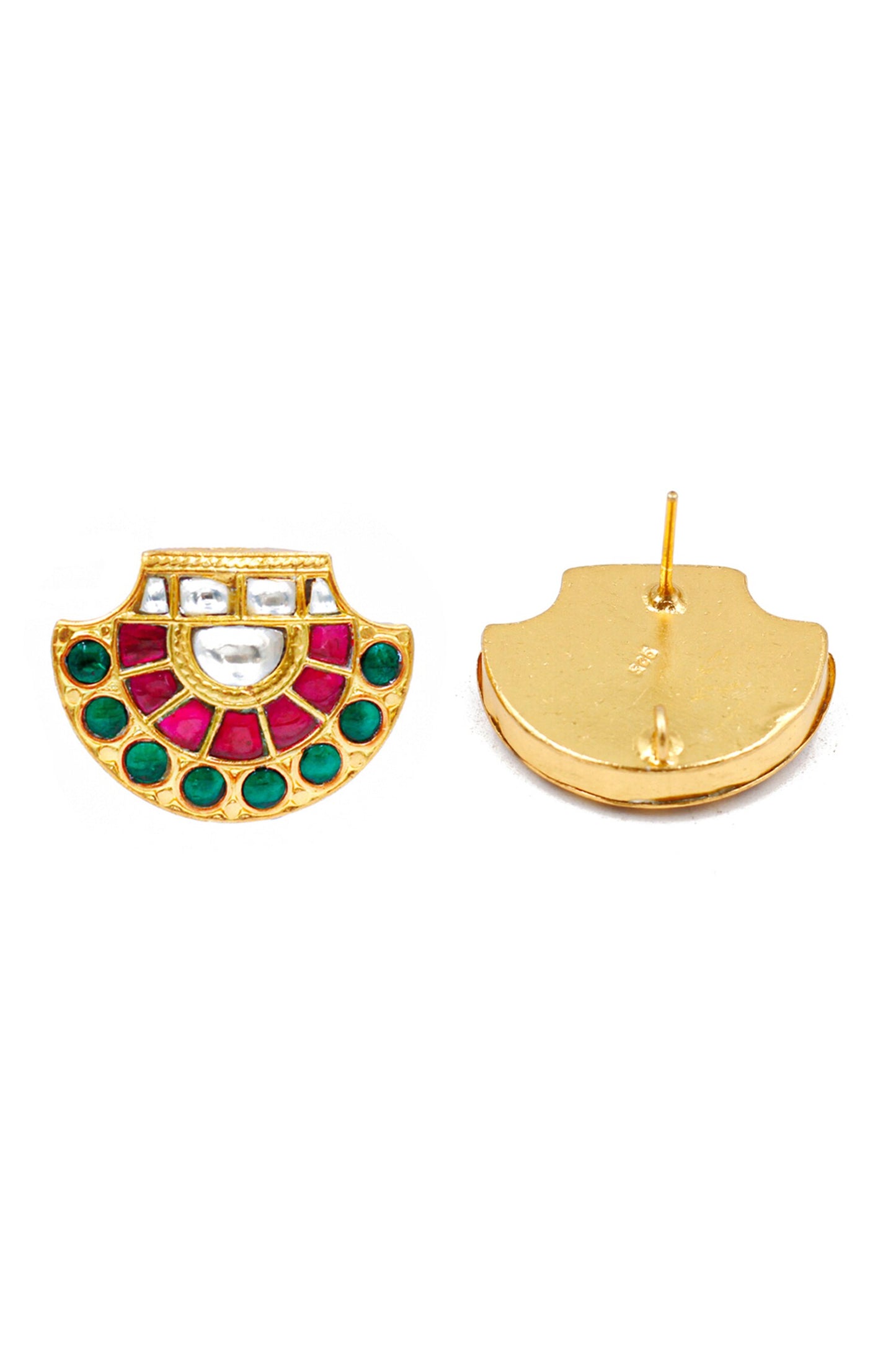 Kundan Embellished Geometric Studs 