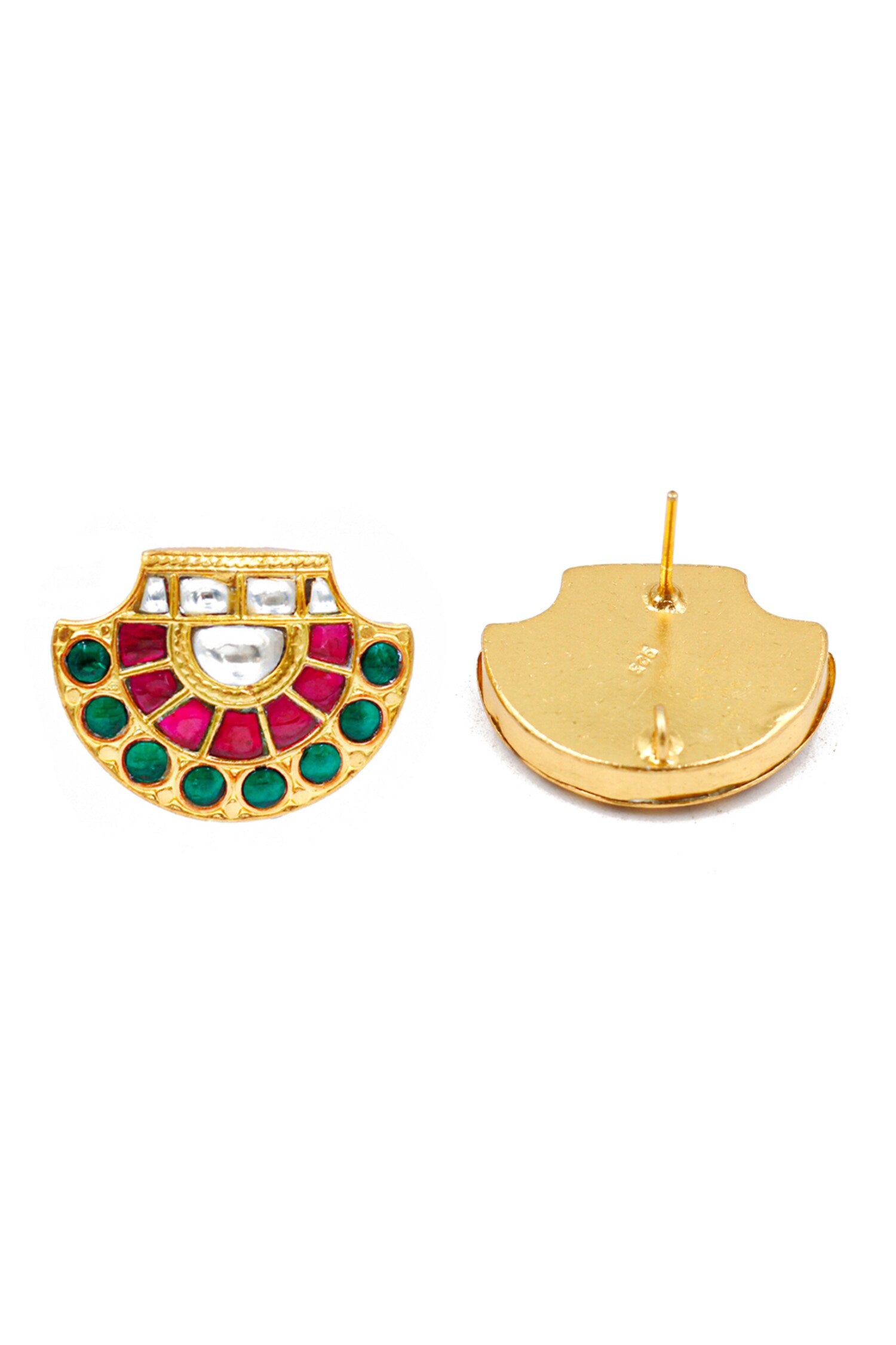 Kundan Embellished Geometric Studs 