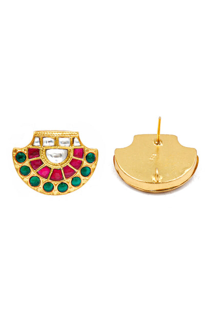 Kundan Embellished Geometric Studs 