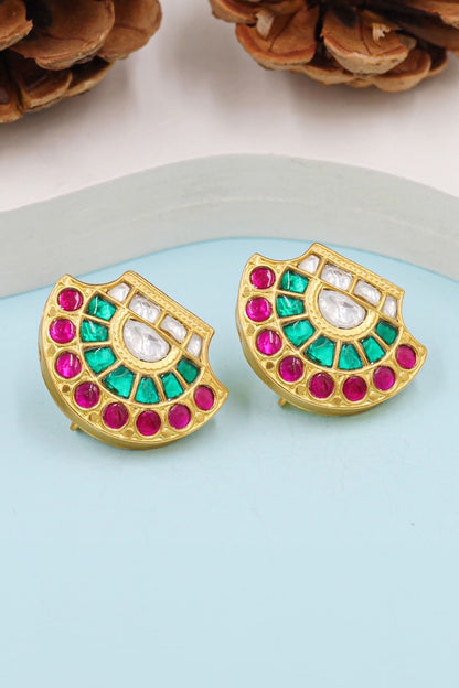 Contrast Kundan Work Studs 