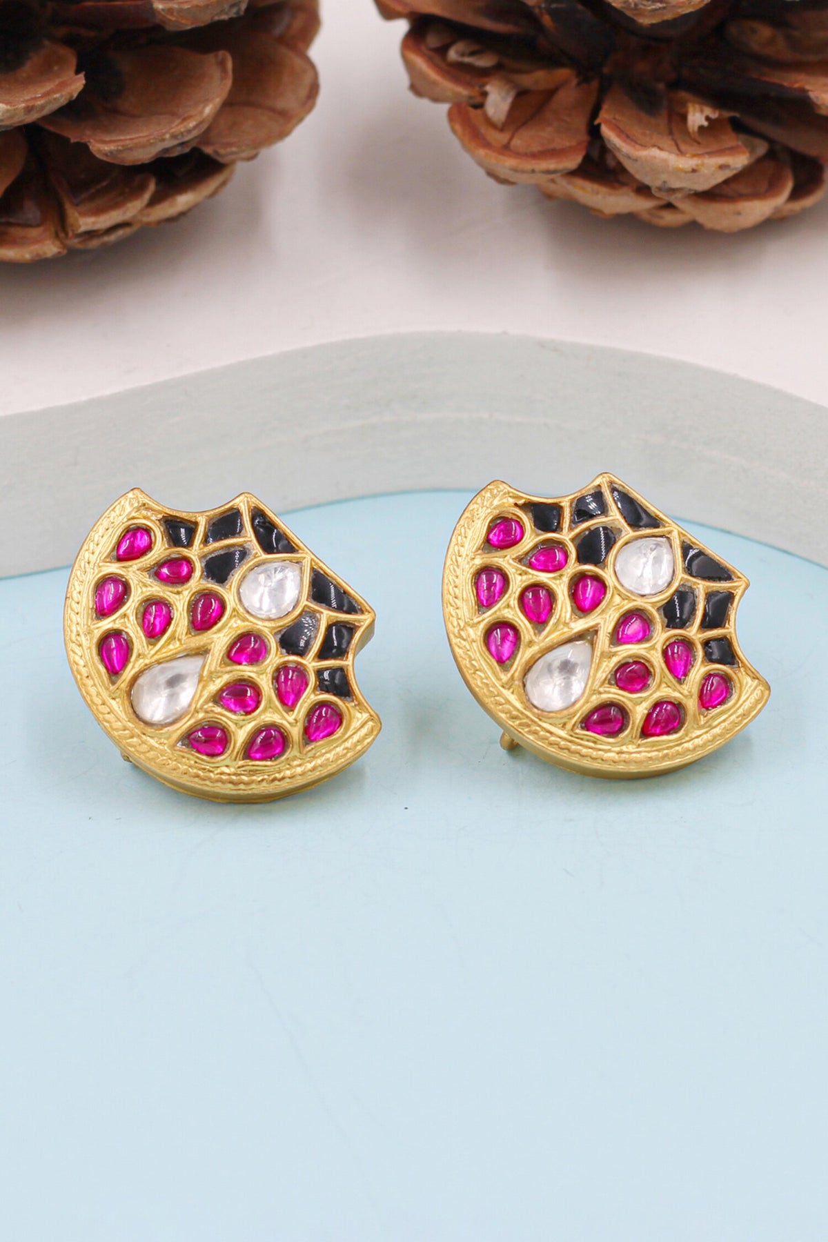 Abstract Geometric Cutwork Studs 