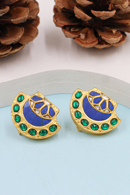 Lapis Stone Embellished Studs 