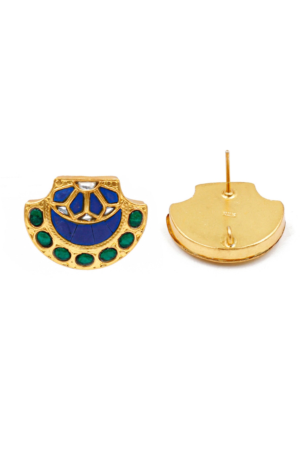 Lapis Stone Embellished Studs 