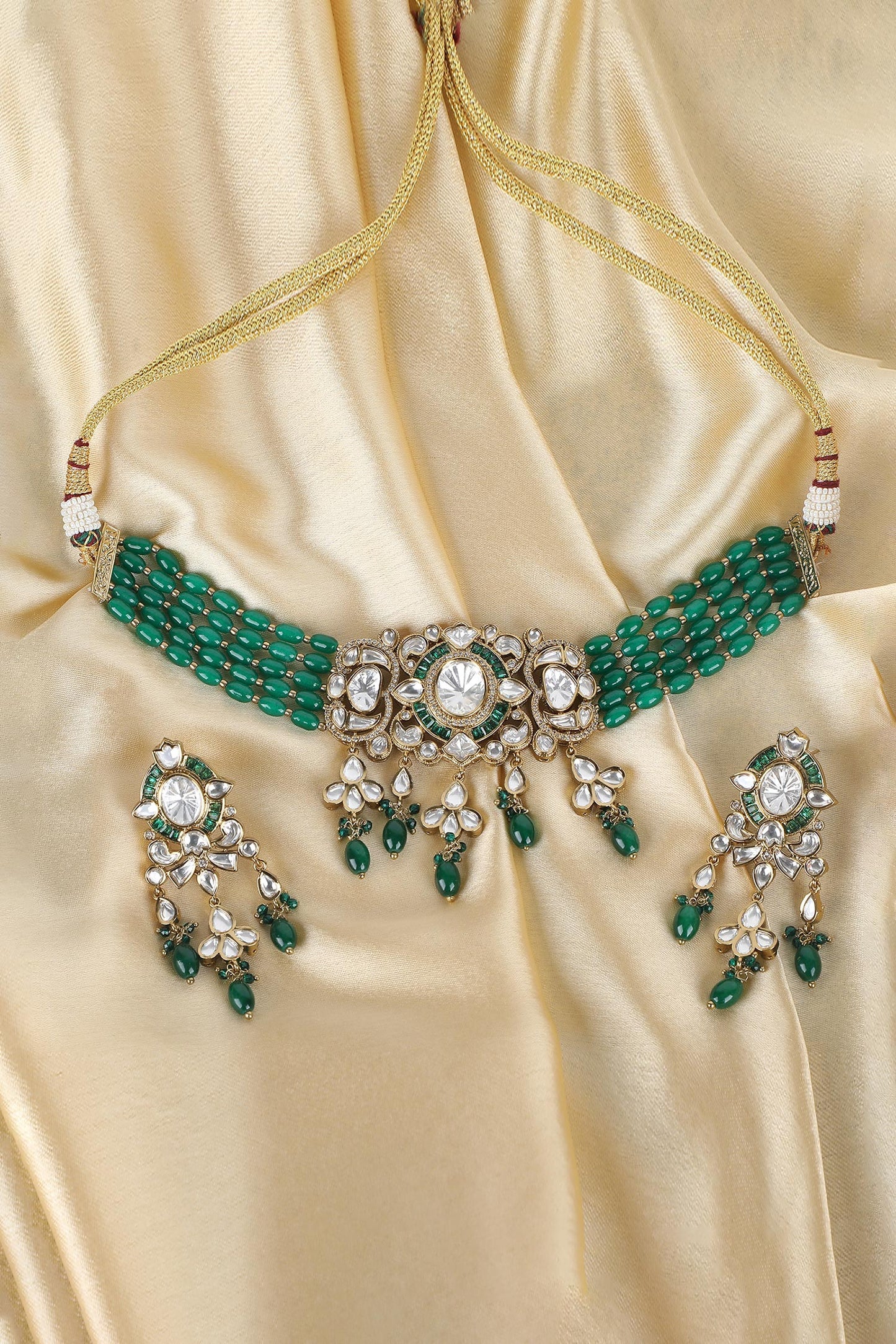 Kundan Embellished Pendant Choker Set 