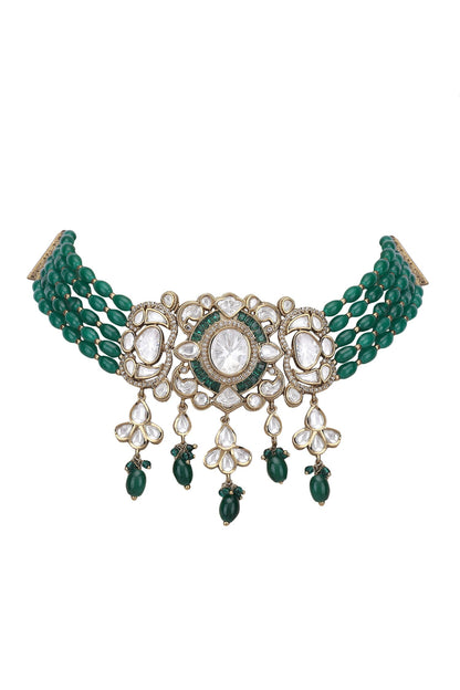 Kundan Embellished Pendant Choker Set 
