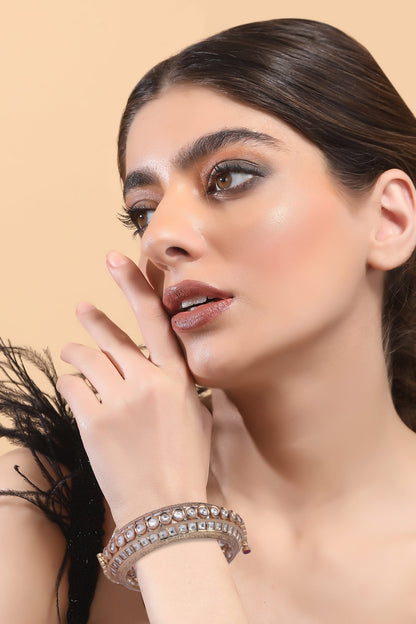 Kundan Embellished Bangle - Single Pc 