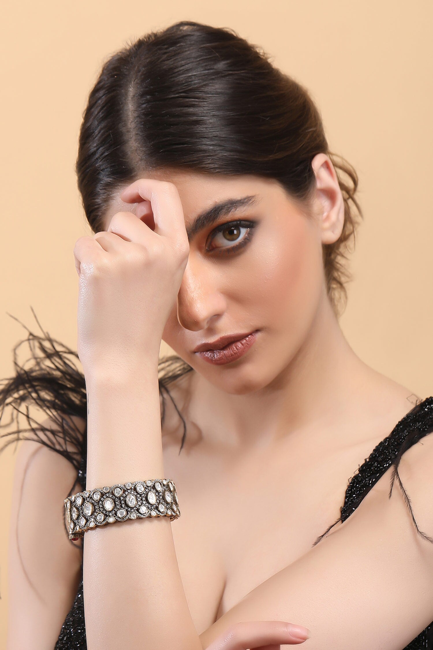 Kundan Studded Bangle - Single Pc 