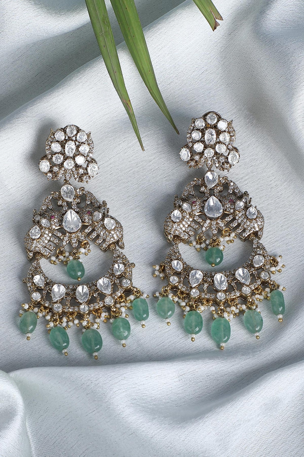 Kundan Embellished Chandbalis 