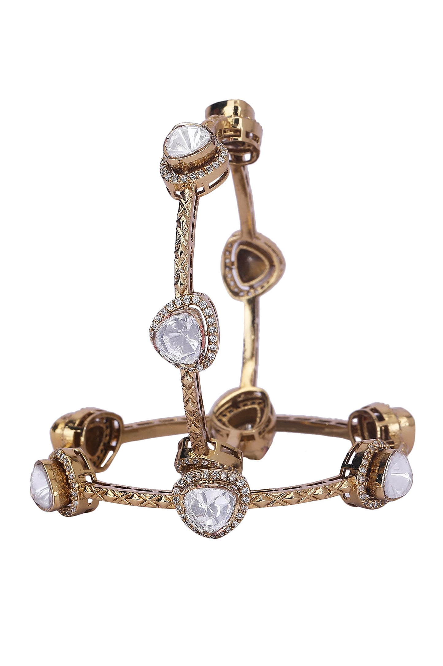 Kundan Embellished Bangle - Single Pc 