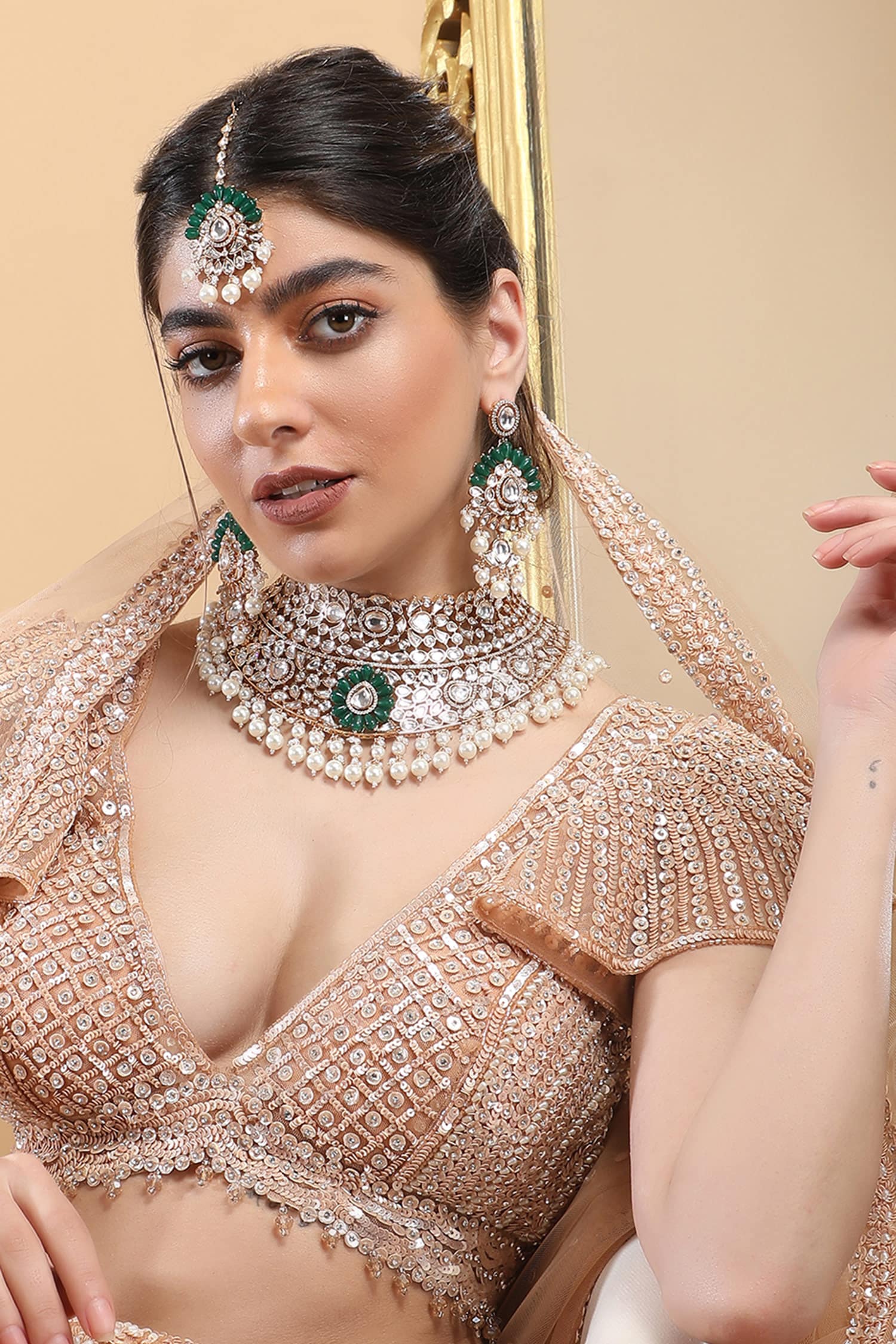 Stone Embellished Necklace Set 