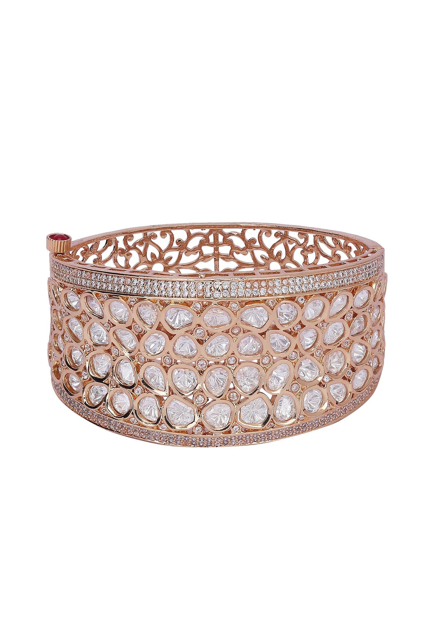 Kundan Embellished Bangle - Single Pc 