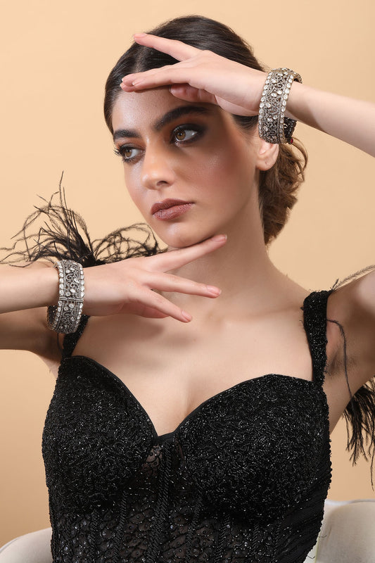 Kundan Studded Bangle - Single Pc 