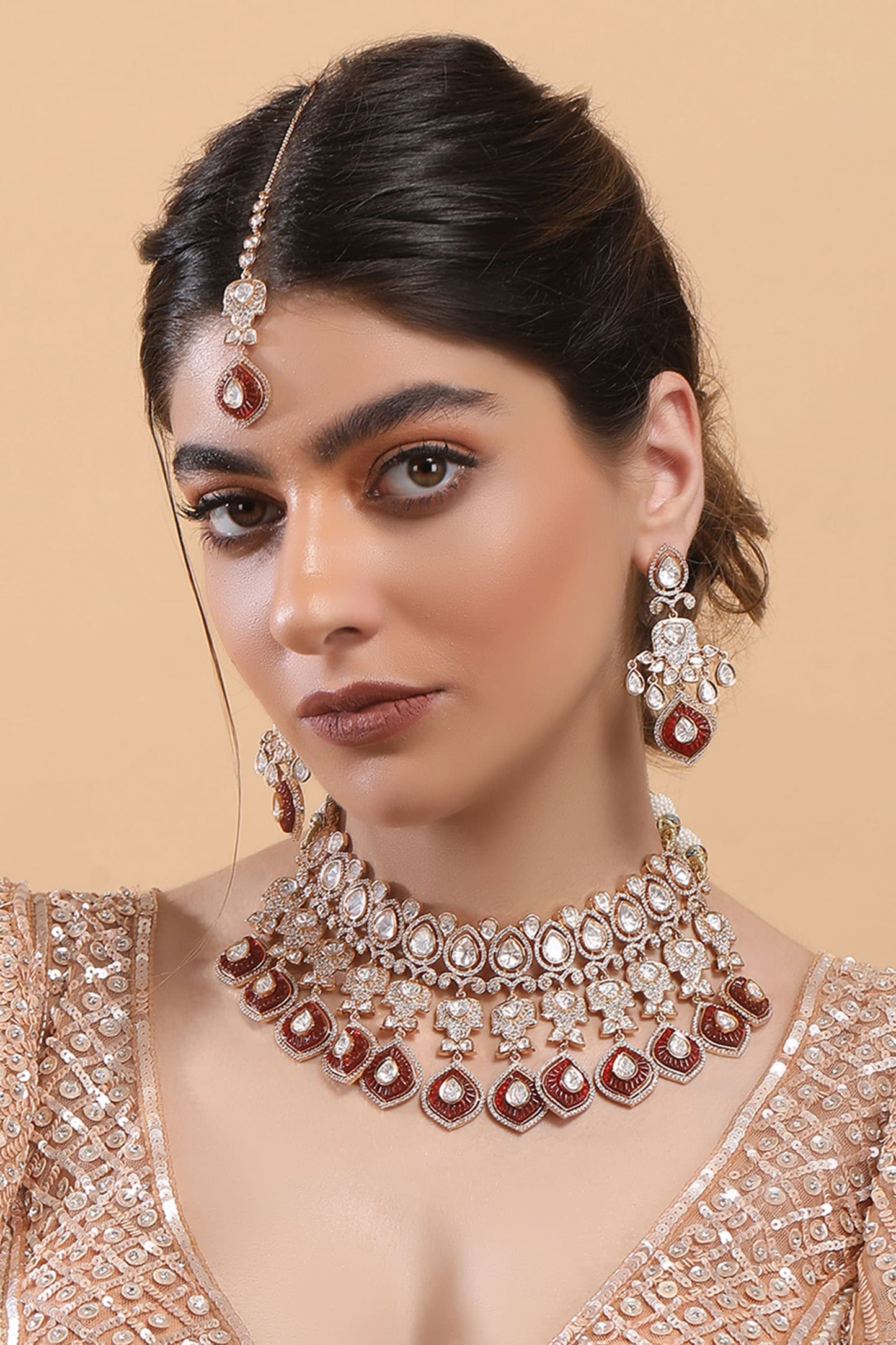 Kundan Studded Necklace Set 