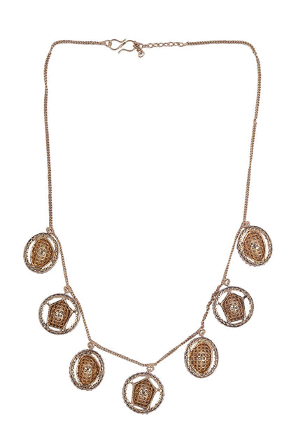 Stone Embellished Cutwork Necklace Set 