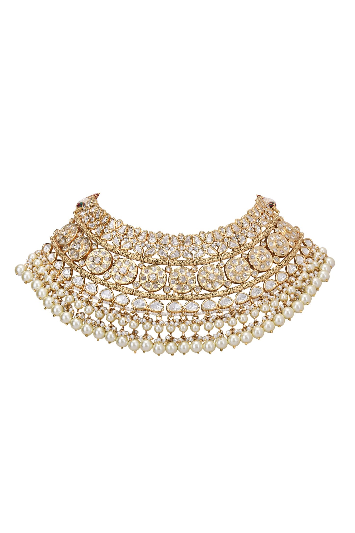 Stone Studded Cutwork Necklace Set 