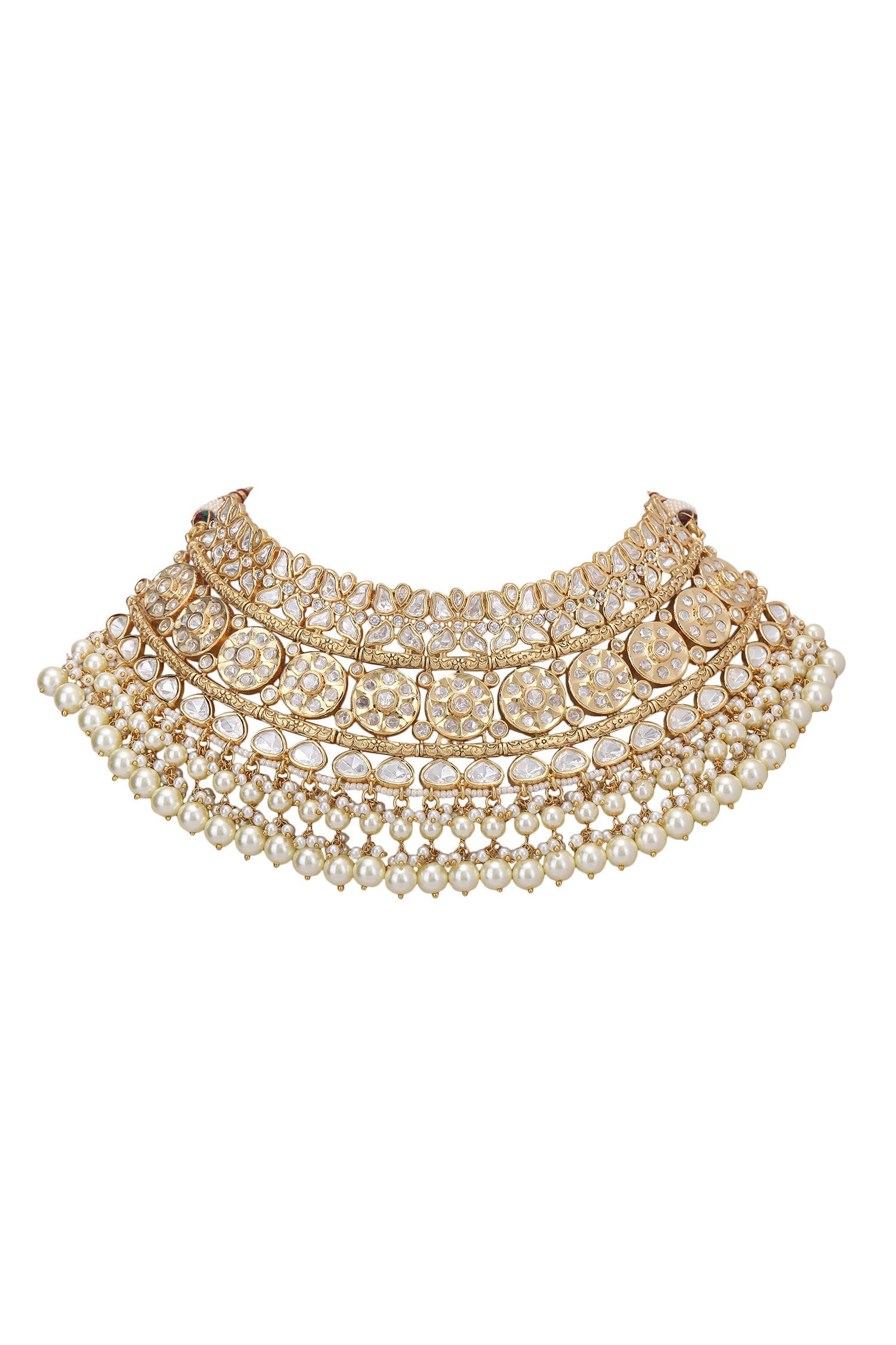 Stone Studded Cutwork Necklace Set 