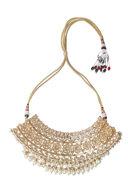 Stone Studded Cutwork Necklace Set 