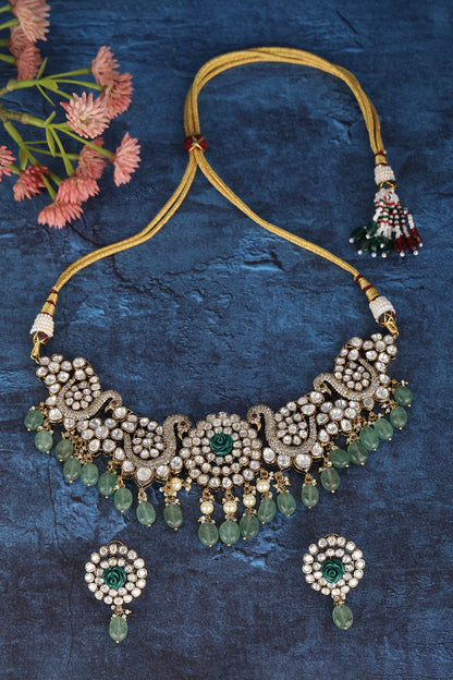 Peacock Carved Necklace Set 