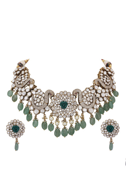 Peacock Carved Necklace Set 