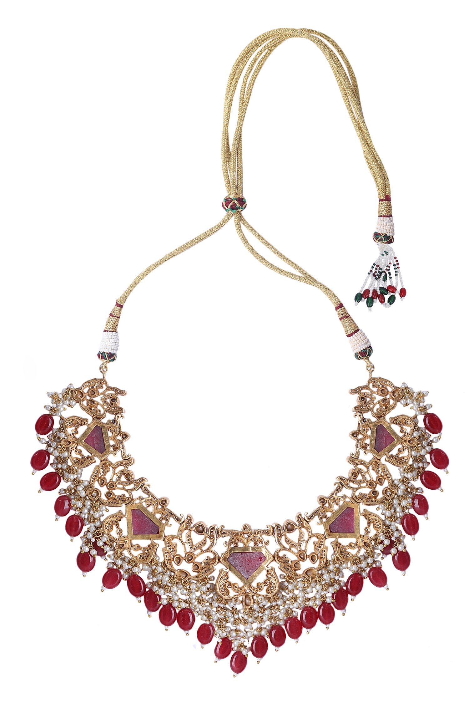 Diamond Carved Cutwork Necklace Set 