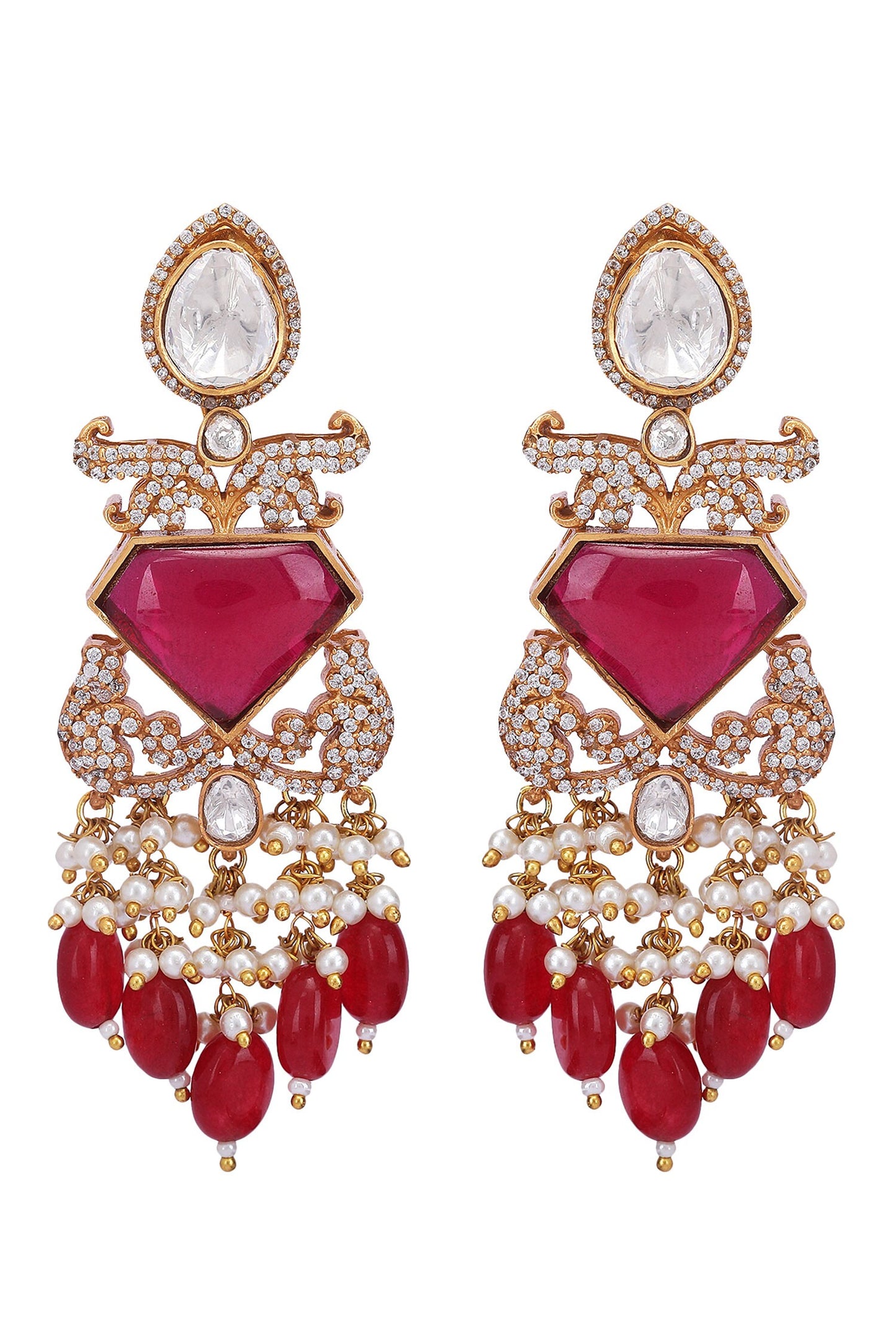 Diamond Carved Cutwork Necklace Set 