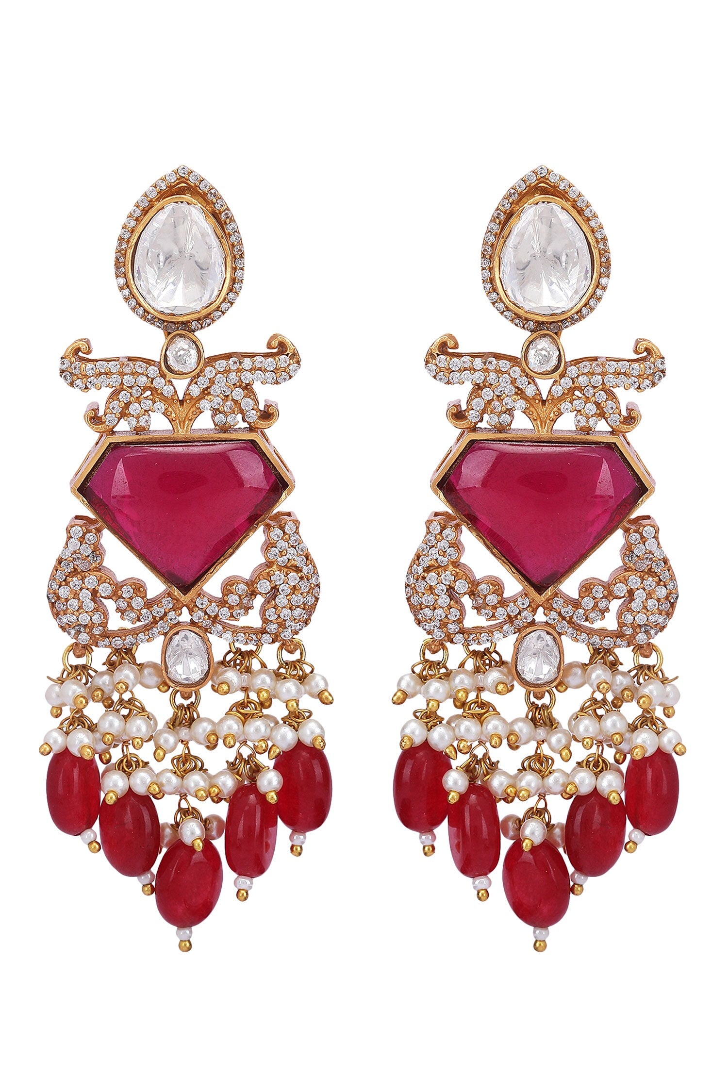Diamond Carved Cutwork Necklace Set 