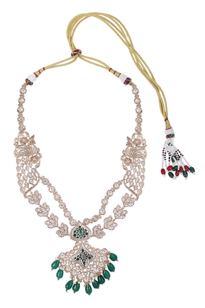 Peacock Carved Pendant Necklace Set 
