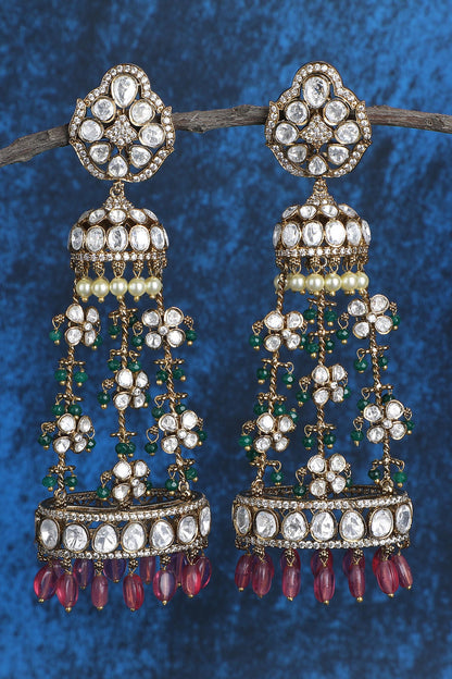 Kundan Embellished Jhumkas 