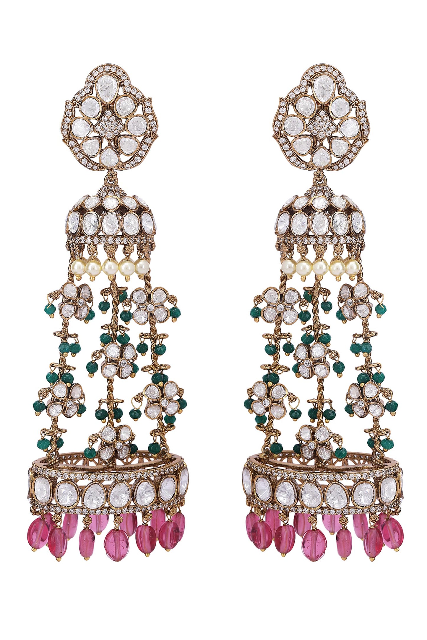 Kundan Embellished Jhumkas 