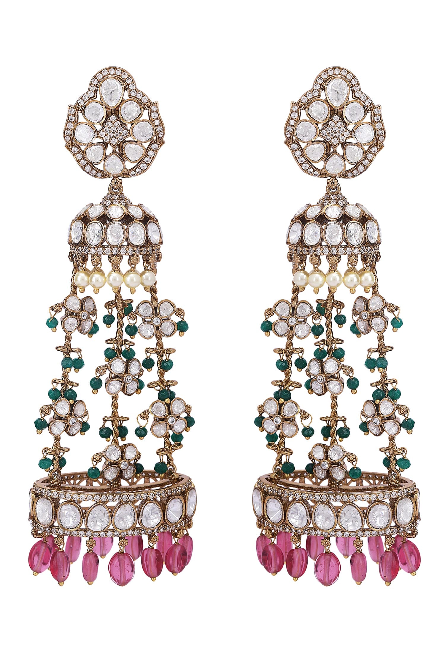 Kundan Embellished Jhumkas 