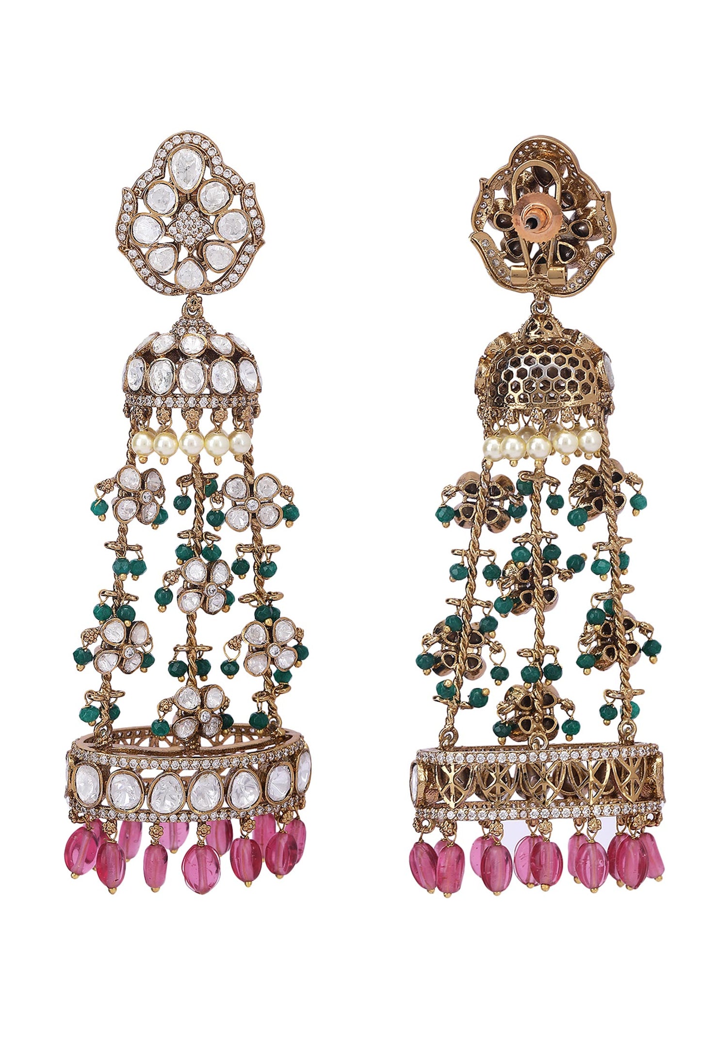 Kundan Embellished Jhumkas 