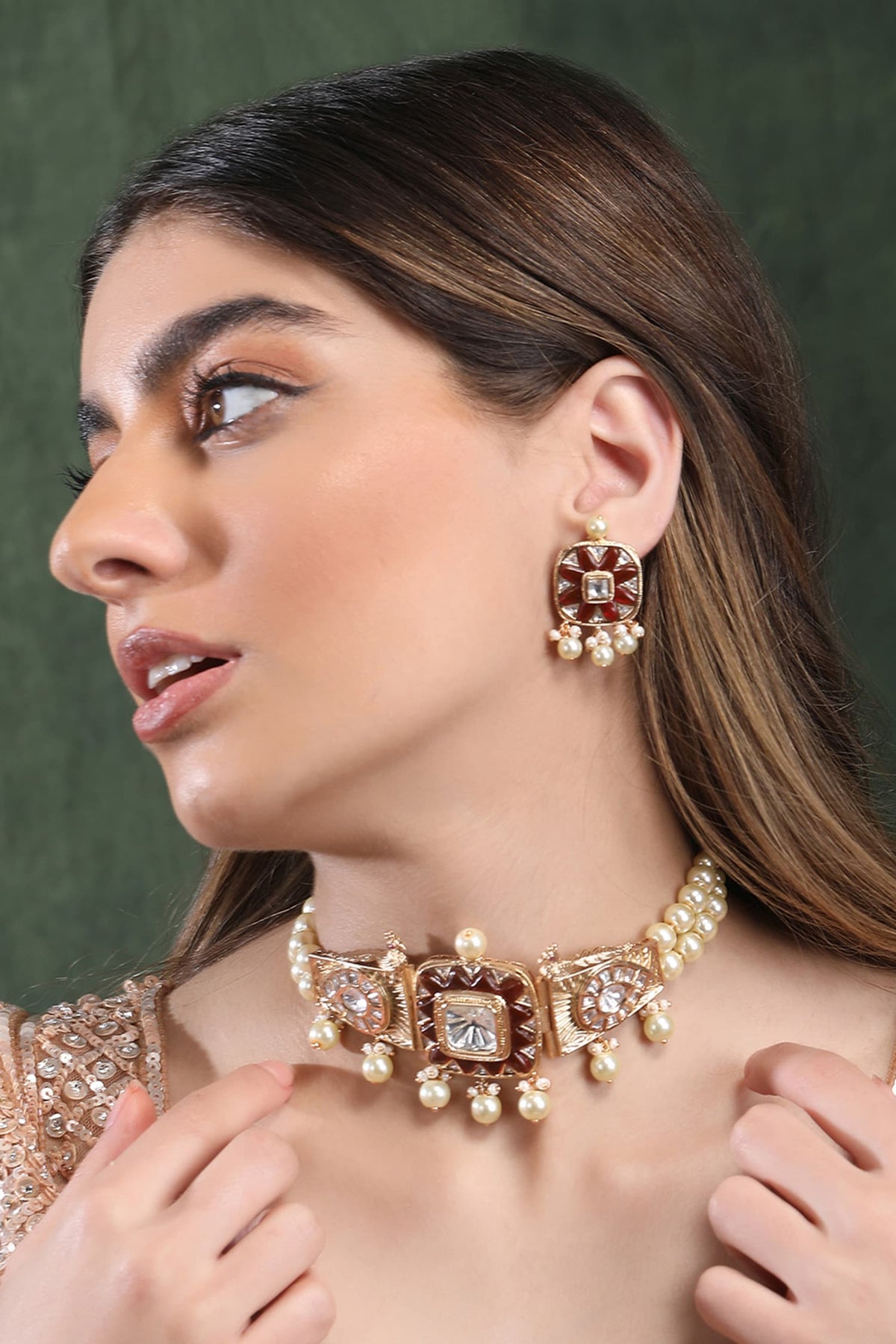 Geometric Carved Choker Set 